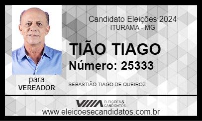 Candidato TIÃO TIAGO 2024 - ITURAMA - Eleições