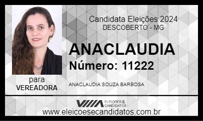 Candidato ANACLAUDIA 2024 - DESCOBERTO - Eleições