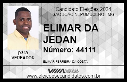 Candidato ELIMAR DA JEDAN 2024 - SÃO JOÃO NEPOMUCENO - Eleições