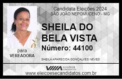 Candidato SHEILA DO BELA VISTA 2024 - SÃO JOÃO NEPOMUCENO - Eleições