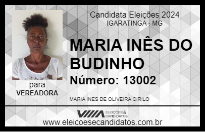 Candidato MARIA INÊS DO BUDINHO 2024 - IGARATINGA - Eleições