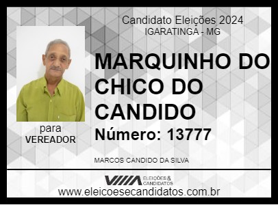 Candidato MARQUINHO DO CHICO DO CANDIDO 2024 - IGARATINGA - Eleições