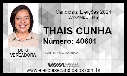 Candidato THAIS CUNHA 2024 - CAXAMBU - Eleições