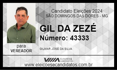 Candidato GIL DA ZEZÉ 2024 - SÃO DOMINGOS DAS DORES - Eleições