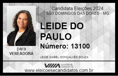 Candidato LEIDE DO PAULO 2024 - SÃO DOMINGOS DAS DORES - Eleições