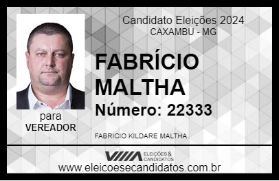 Candidato FABRÍCIO MALTHA 2024 - CAXAMBU - Eleições