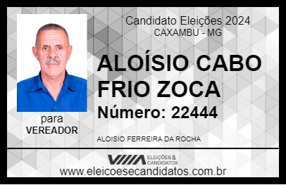 Candidato ALOÍSIO CABO FRIO ZOCA 2024 - CAXAMBU - Eleições