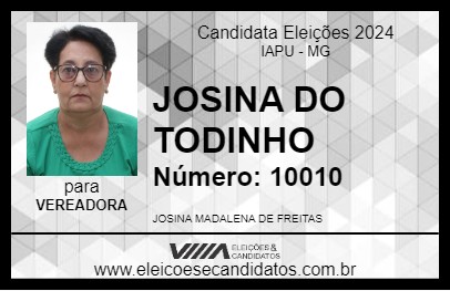 Candidato JOSINA DO TODINHO 2024 - IAPU - Eleições