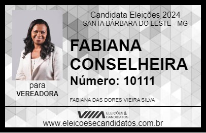 Candidato FABIANA CONSELHEIRA 2024 - SANTA BÁRBARA DO LESTE - Eleições