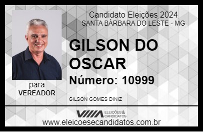 Candidato GILSON DO OSCAR 2024 - SANTA BÁRBARA DO LESTE - Eleições