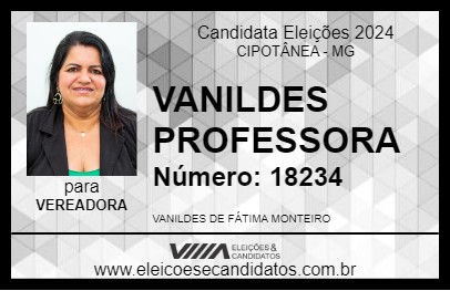 Candidato VANILDES PROFESSORA 2024 - CIPOTÂNEA - Eleições