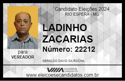 Candidato LADINHO ZACARIAS 2024 - RIO ESPERA - Eleições