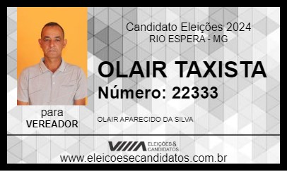 Candidato OLAIR TAXISTA 2024 - RIO ESPERA - Eleições