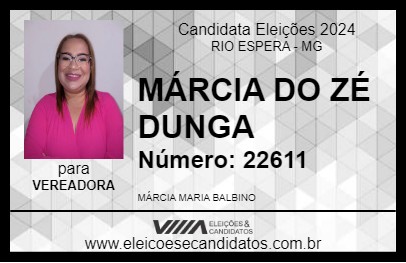 Candidato MÁRCIA DO ZÉ DUNGA 2024 - RIO ESPERA - Eleições