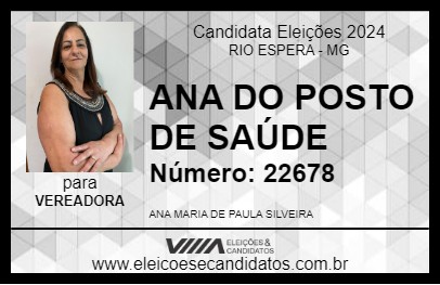 Candidato ANA DO POSTO DE SAÚDE 2024 - RIO ESPERA - Eleições