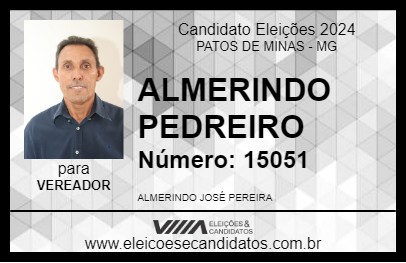 Candidato ALMERINDO PEDREIRO 2024 - PATOS DE MINAS - Eleições