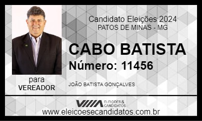 Candidato CABO BATISTA 2024 - PATOS DE MINAS - Eleições