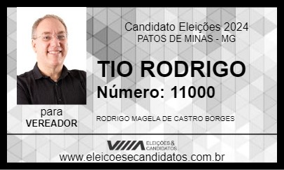 Candidato TIO RODRIGO 2024 - PATOS DE MINAS - Eleições