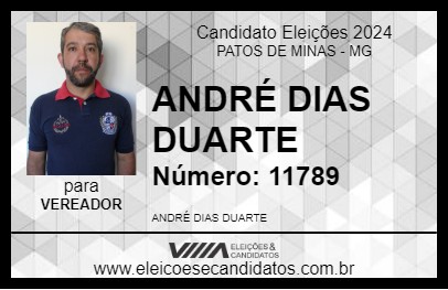 Candidato ANDRÉ DIAS DUARTE 2024 - PATOS DE MINAS - Eleições