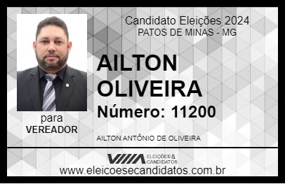 Candidato AILTON OLIVEIRA 2024 - PATOS DE MINAS - Eleições