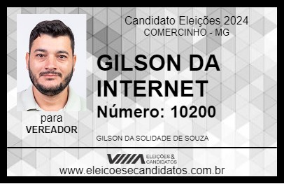 Candidato GILSON DA INTERNET 2024 - COMERCINHO - Eleições