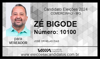 Candidato ZÉ BIGODE 2024 - COMERCINHO - Eleições