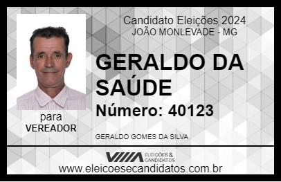 Candidato GERALDO DA SAÚDE 2024 - JOÃO MONLEVADE - Eleições