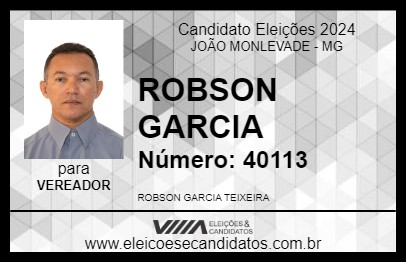 Candidato ROBSON GARCIA 2024 - JOÃO MONLEVADE - Eleições