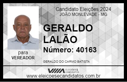 Candidato GERALDO  LALÃO 2024 - JOÃO MONLEVADE - Eleições