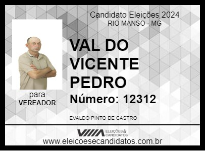 Candidato VAL DO VICENTE PEDRO 2024 - RIO MANSO - Eleições