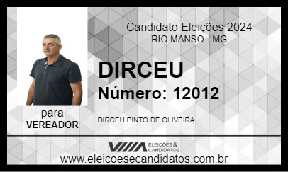 Candidato DIRCEU 2024 - RIO MANSO - Eleições