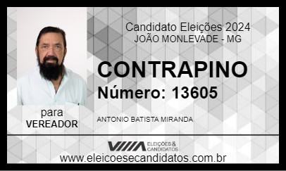 Candidato CONTRAPINO 2024 - JOÃO MONLEVADE - Eleições