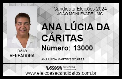 Candidato ANA LÚCIA DA CÁRITAS 2024 - JOÃO MONLEVADE - Eleições