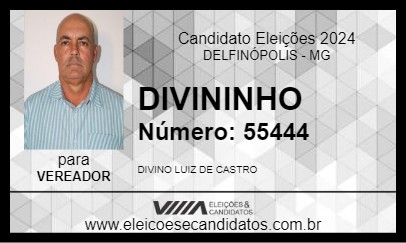 Candidato DIVININHO 2024 - DELFINÓPOLIS - Eleições