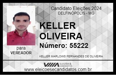 Candidato KELLER OLIVEIRA 2024 - DELFINÓPOLIS - Eleições