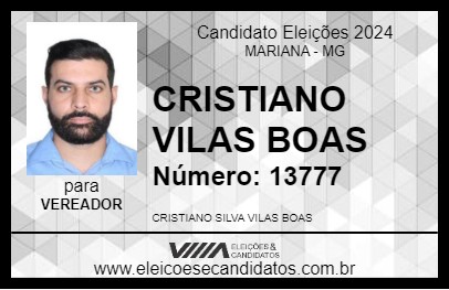 Candidato CRISTIANO VILAS BOAS 2024 - MARIANA - Eleições