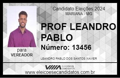 Candidato PROF LEANDRO PABLO 2024 - MARIANA - Eleições