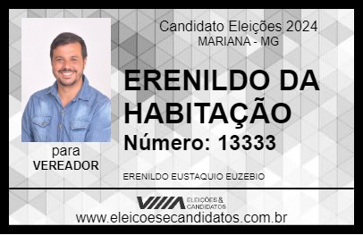 Candidato ERENILDO DA HABITAÇÃO 2024 - MARIANA - Eleições