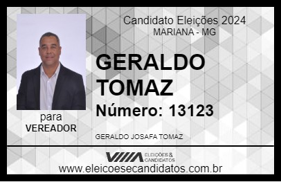 Candidato GERALDO TOMAZ 2024 - MARIANA - Eleições