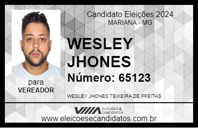 Candidato WESLEY JHONES 2024 - MARIANA - Eleições