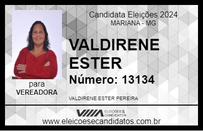 Candidato VALDIRENE ESTER 2024 - MARIANA - Eleições