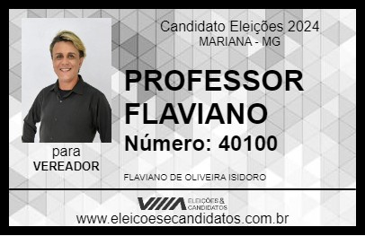 Candidato PROFESSOR FLAVIANO 2024 - MARIANA - Eleições