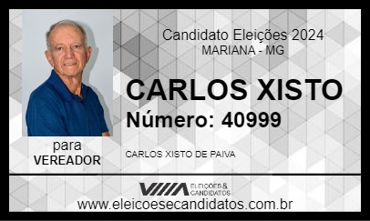 Candidato CARLOS XISTO 2024 - MARIANA - Eleições