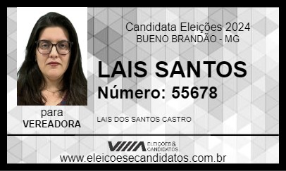 Candidato LAIS SANTOS 2024 - BUENO BRANDÃO - Eleições