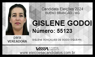 Candidato GISLENE GODOI 2024 - BUENO BRANDÃO - Eleições