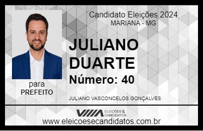 Candidato JULIANO DUARTE 2024 - MARIANA - Eleições