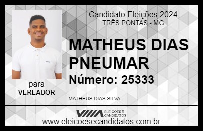 Candidato MATHEUS DIAS PNEUMAR 2024 - TRÊS PONTAS - Eleições