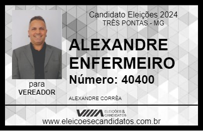 Candidato ALEXANDRE ENFERMEIRO 2024 - TRÊS PONTAS - Eleições