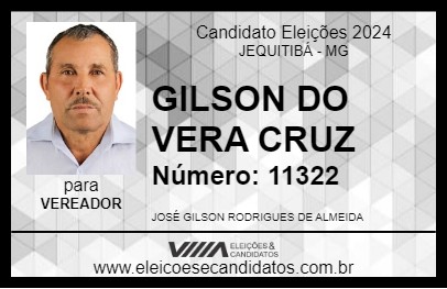 Candidato GILSON DO VERA CRUZ 2024 - JEQUITIBÁ - Eleições