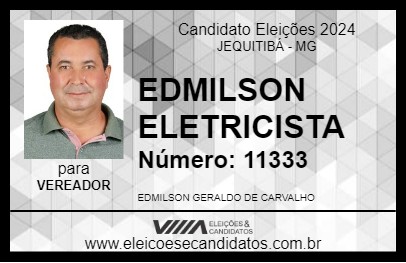 Candidato EDMILSON ELETRICISTA 2024 - JEQUITIBÁ - Eleições